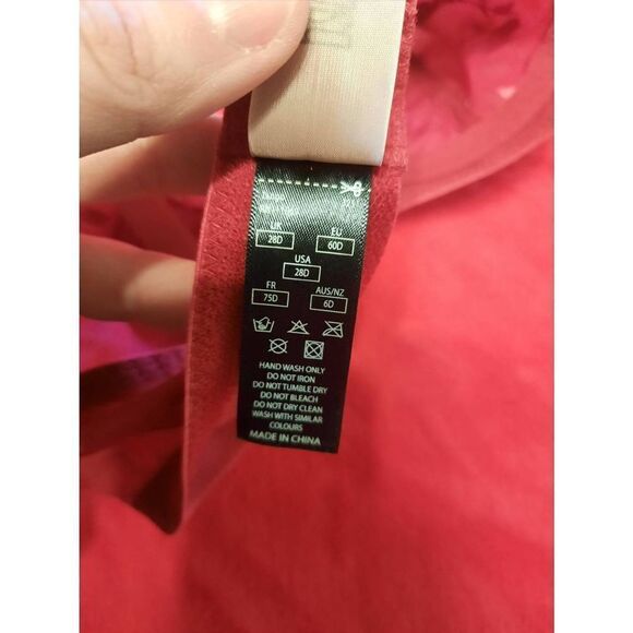 Panache size 28D Red Embroidered Lace Unlined Bra - Picture 4 of 4